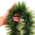 Deep green lush PVC Christmas garland with dense needles for festive decoration - 2 Meters / Green