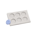 Molde de silicona con 6 cavidades redondas y textura punteada para fondant y arcilla - 1#Redondo / Gris