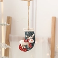 Christmas stocking ornament with elk relief and snowflake patterns for tree decoration - White Reindeer Stocking