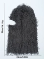 Dark grey knitted plush balaclava mask showing dimensions 36x24cm for winter warmth - One Size / Gray
