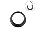 Anello per setto in acciaio 316L nero con segmento a cerniera per piercing - 1.2*10mm / Nero