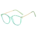 Retro TR90 Brille mit mintgrünem Rahmen und goldenen Metall-Federbügeln - Transparent Hellgrün Gold