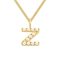 Elegant gold-plated titanium steel necklace with pearl-embellished letter Z pendant charm - Letter Z / Gold
