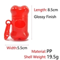 Red bone-shaped pet waste bag dispenser made of PP material with a glossy finish and hook - Red