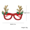 Red glitter Christmas reindeer antler glasses frames for festive party photo props - Red Frame Gold Antlers