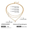 Gedetailleerde maattabel voor gelaagde roestvrijstalen ketting met waterdruppel hanger - Gouden Druppel (JDN2410049)