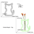 Cat-shaped silicone mold for hydroponic test tube vase with detailed size dimensions - Cat Hydroponic Vase Mold Set