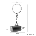 Silver jet engine keychain aviation model with lobster clasp and dimensions - X-932 Aircraft Engine (Black)