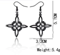 Black hollow Irish knot earrings with 7cm height, 3.2cm width, and 5.4g weight - Earrings / Black