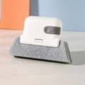 Spazzola per pulizia scanalature finestre 2 in 1 con manico bianco e tampone grigio - 1 Pezzo / Grigio