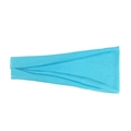 Light blue elastic wide yoga headband for sports running and fitness training - Lake Blue