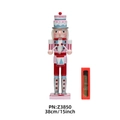 38cm macaron pink and blue nutcracker drummer statue with cake hat and gift box - Drummer Style (Z3850)