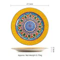 Ceramic dinner plate with 27.5cm diameter and colorful mandala pattern design - Havana (10.8 Inch)