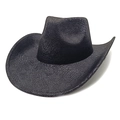 Dettaglio cappello da cowboy nero con particolare trama a scaglie effetto pelle di serpente - M(56-58cm) / Nero