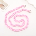 Pink 120cm acrylic crossbody chain with silver metal clasps for phone case or bag - Crossbody / Light Pink (K080)