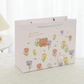Pink cartoon gift bag with cute bear and koala illustrations for kids celebrations - Large (Single) / Flower Bear