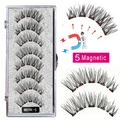 Reusable 5-magnet black thick false eyelashes set with applicator and MB9K-5 model case - MB9K-5 / 5 Pairs Eyelashes (No Tools)