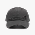 Distressed dark grey baseball cap with ripped details and a vintage washed finish - Adjustable / Dark Gray