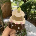 Pince à cheveux mignonne en acétate forme gâteau marron avec décorations en résine - Gâteau à la crème au chocolat