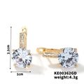Orecchini in oro con zirconi a taglio tondo e piccoli cristalli, lunghezza 2,1 cm, eleganti - Stile Strass Singolo Oro (KSE00362GD)