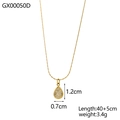 Detailed specs of 18k gold plated stainless steel necklace with teardrop zircon pendant - Pavé Waterdrop Heart Pendant