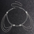 Catena da vita punk multistrato argento con nappe in metallo e monete per abiti - Argento