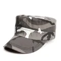 Neutrale grijze camouflage legerpet met platte bovenkant en duurzame katoenen stof - Verstelbaar / Grijs en Wit Camouflage