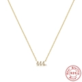 Collana in argento sterling S925 dorato con un pendente numero angelo 444 lucido - Argento 925 / Oro-444