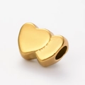 Golden double heart stainless steel bead accessory for DIY jewelry making - Double Heart Gold Color