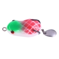 Green and white frog lure with red mesh pattern and metal rotating tail blade - New Green Red (5cm-14g)