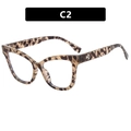 Cat eye glasses frames with vintage tortoise shell pattern and metal HD logo detail - Black Tea Floral
