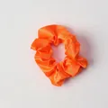 Vibrant orange satin scrunchie with a glossy silk-like finish and soft pleats - Scrunchie_Orange