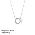 Detailed view of silver twist circle necklace pendant with 15mm diameter and size specs - Silver Circle Necklace