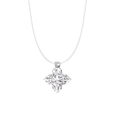 Minimalist s925 silver moissanite teardrop pendant on an invisible fishing line necklace - 1 ct / Square (Moissanite)