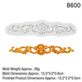 Baroque relief silicone fondant mold B600 with vintage floral pattern 13.3x3.2cm - Exquisite Scroll Decorative Strip (B600) / Gray