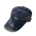 Detail of metallic leopard print pattern on high-quality navy blue baseball cap - M (56-58cm) / Dark Blue/Gold Leopard (A)