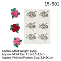 6-cavity rose flower silicone mold for DIY fondant and scented plaster crafts - 1# Rose / Gray