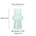 Minimalist light blue geometric glass vase in a tiered design with 20cm height - Height 20cm/Diameter 8cm / Light Blue