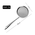 Stainless steel fine mesh skimmer spoon with long handle for kitchen oil filtering - Large