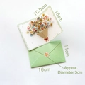 3D pop-up light green floral greeting card set with matching envelope and sticker - Style E-Fresh Bouquet