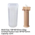Molde de silicona de columna romana espiral para velas con medidas y muestra de cera beige - Columna Romana Espiral BH-134