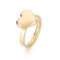 Elegant 18K gold-plated stainless steel heart ring with a polished minimalist finish - Size 6 / Heart Ring (KR92349-Z) / Gold