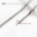 Catena piatta cubana argentata per borsa a tracolla con larghezza maglia di 7,6 mm - H11NK-2.0x7.6x11mm / Argento