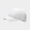Detail of white short-brim baseball cap showing breathable honeycomb texture fabric - Adjustable / White