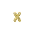 Macro shot of gold-plated letter X pendant fully paved with sparkling cubic zirconia - Letter X (Pendant Only) / Gold