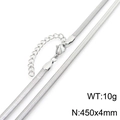 Collana a catena piatta a serpente argento 45cm con chiusura a moschettone e finitura - Collana a Lisca di Pesce Piatta Larga 4mm (KN288075-GC)