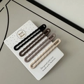 Set of 4 matte wave hair clips in coffee, beige, and earthy brown tones - Beaded Border Style / Set of 4
