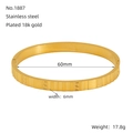 Brazalete de acero inoxidable chapado en oro 18K con patrón griego, diámetro 60mm - Estilo de Greca Griega(ZB1887G)