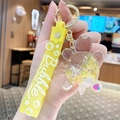 Creative yellow turtle keychain with luminous oil filling and bubble pattern hand strap - Turtle Bubble Bead - Yellow