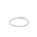 Brillante pulsera de plata de ley S925 con cadena facetada y cierre de langosta ajustable - Plateado